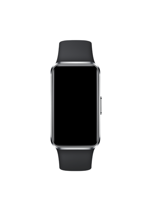 The dial loops on the black HUAWEI Band 10, showcasing the richness of the watch faces